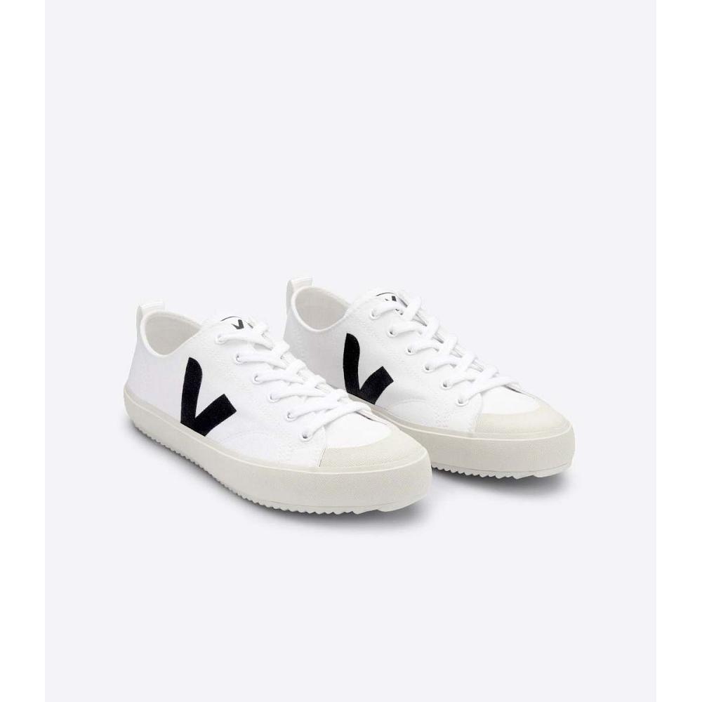 Men's Veja NOVA CANVAS Shoes White/Black | ZA 248NWY